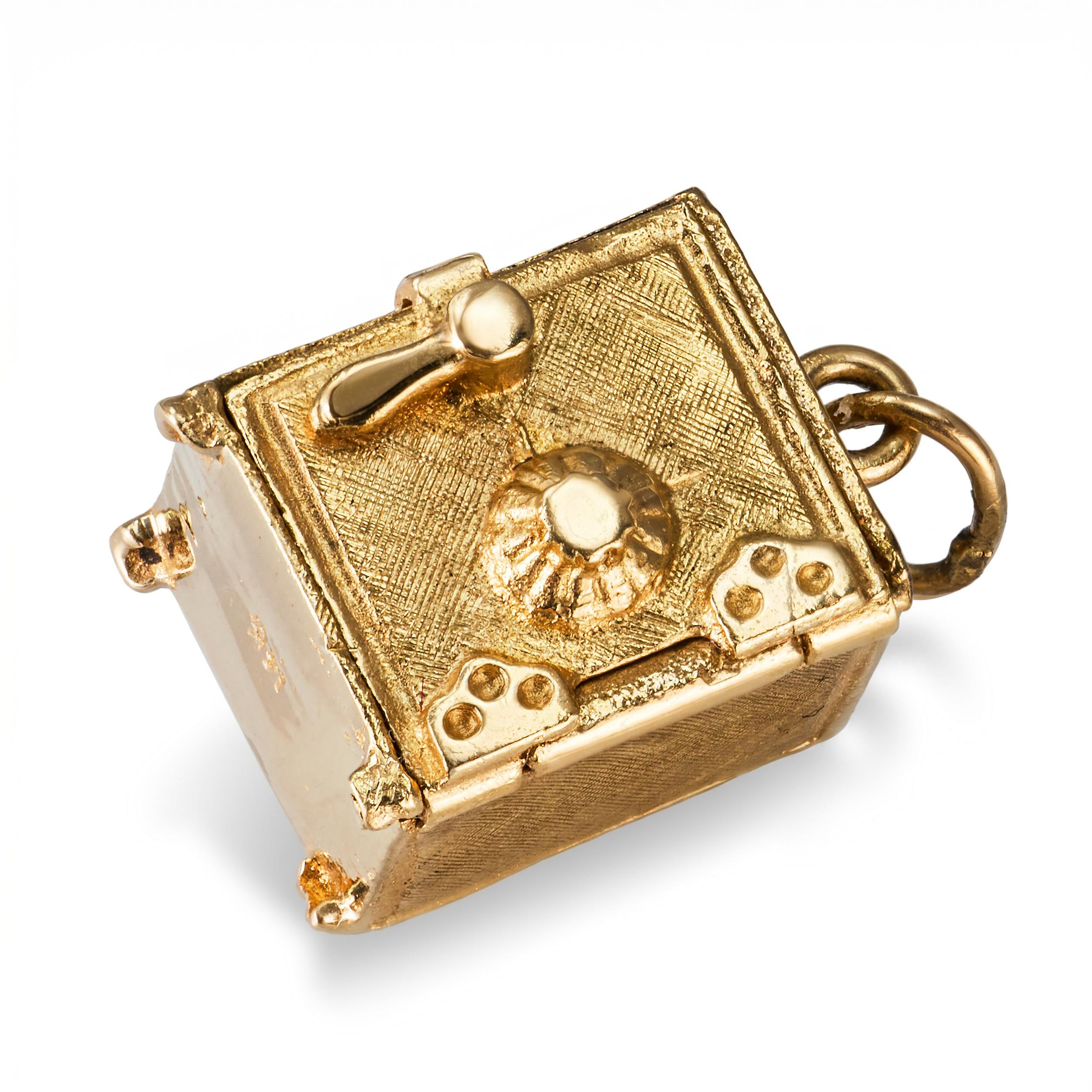 Vintage 14k Yellow Gold Safe Charm