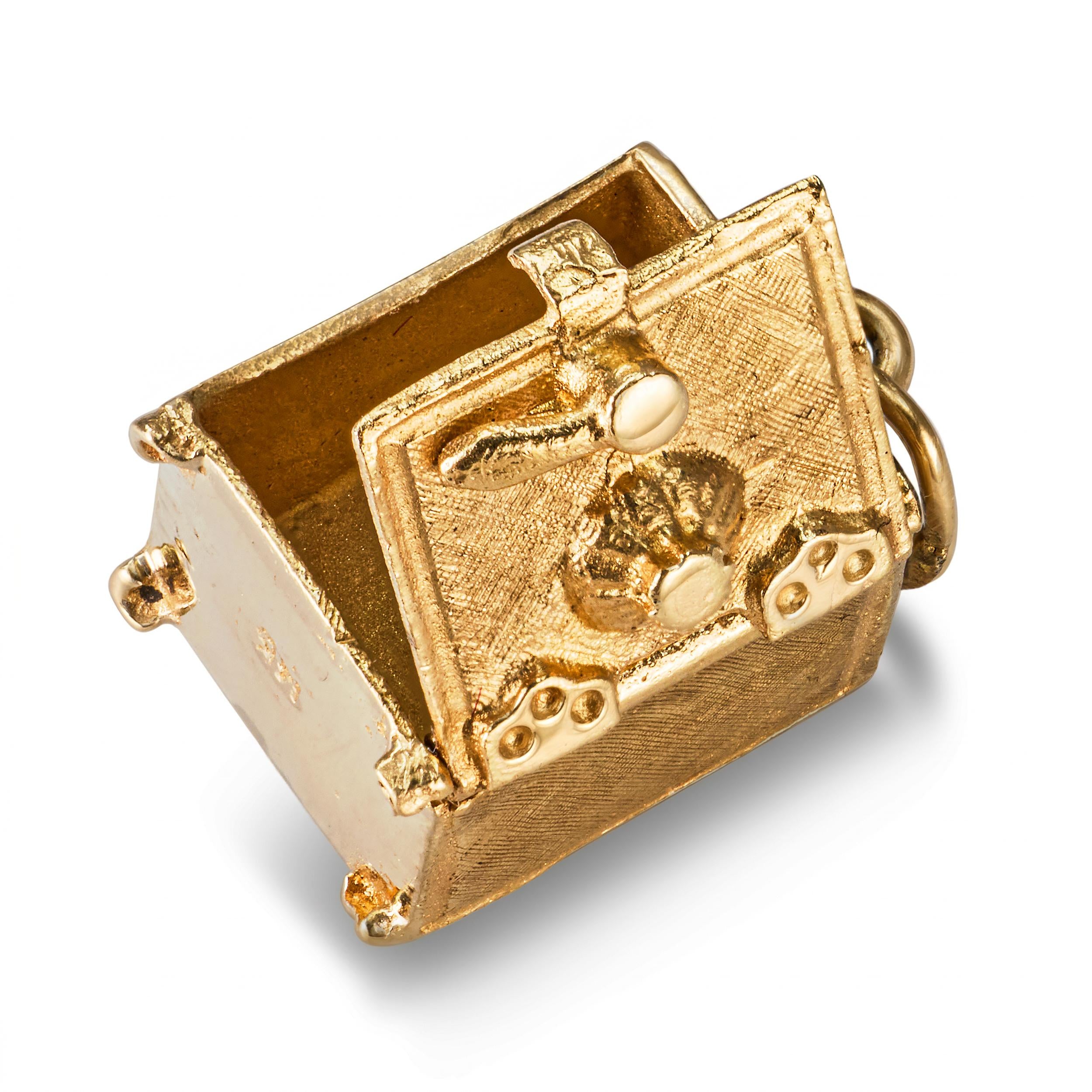 Vintage 14k Yellow Gold Safe Charm