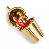 Vintage 14k Yellow Gold En Tremblant Shaker Cup with Devil Inside Charm