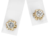 Vintage 14k White Gold Diamond 1.1ctw Buttercup Style Stud Earrings