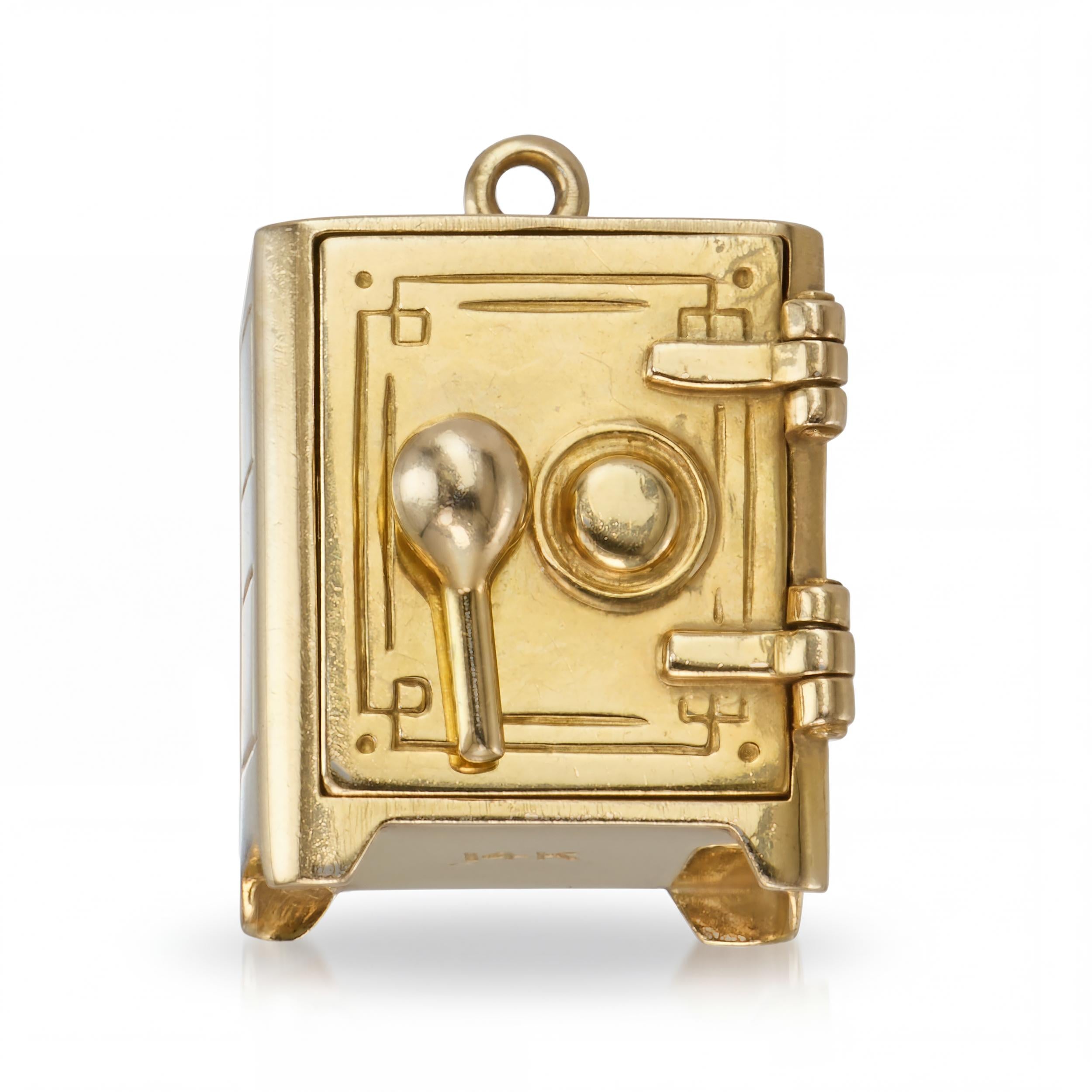Vintage 14k Yellow Gold Safe Charm