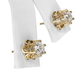 Vintage 14k White Gold Diamond 1.1ctw Buttercup Style Stud Earrings