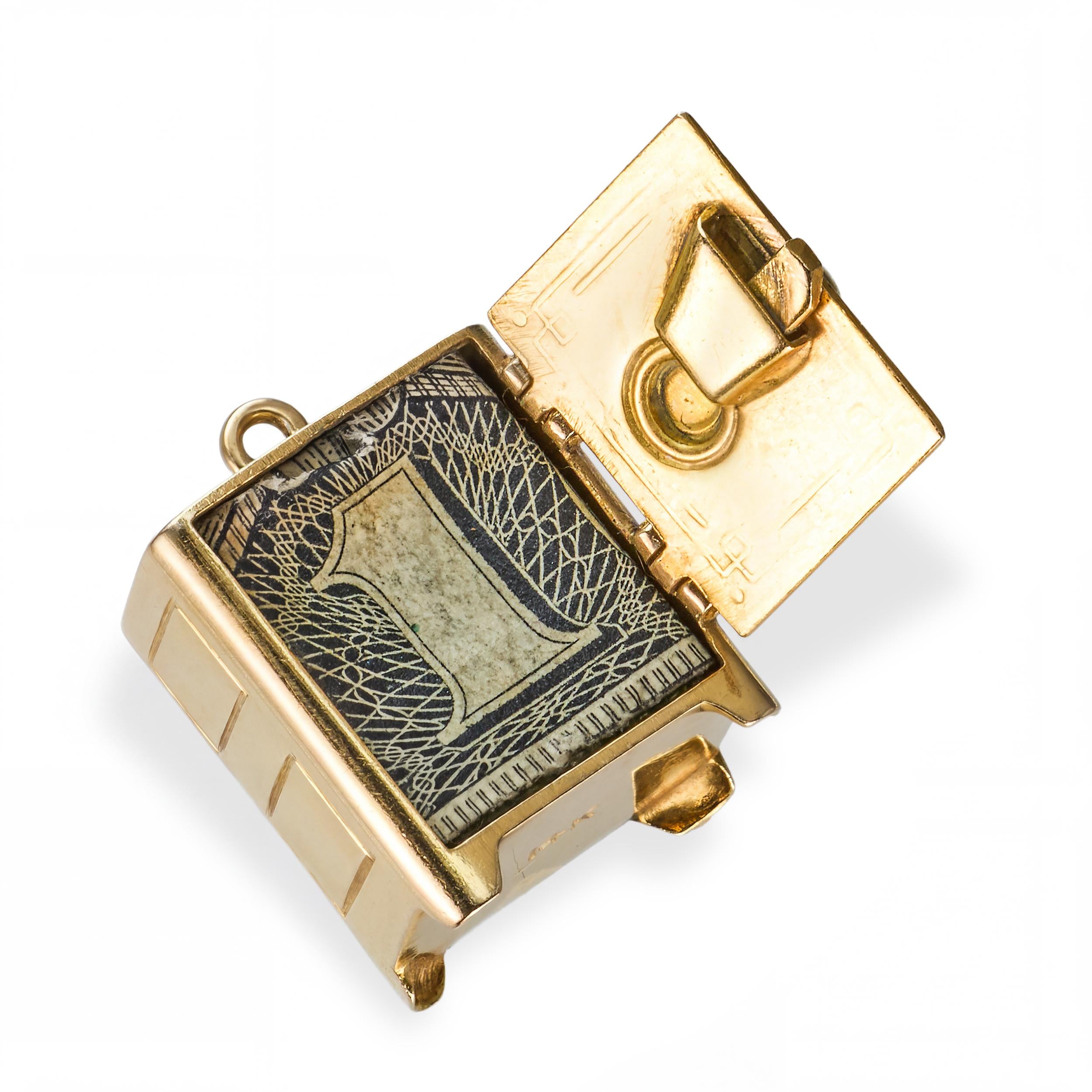 Vintage 14k Yellow Gold Safe Charm