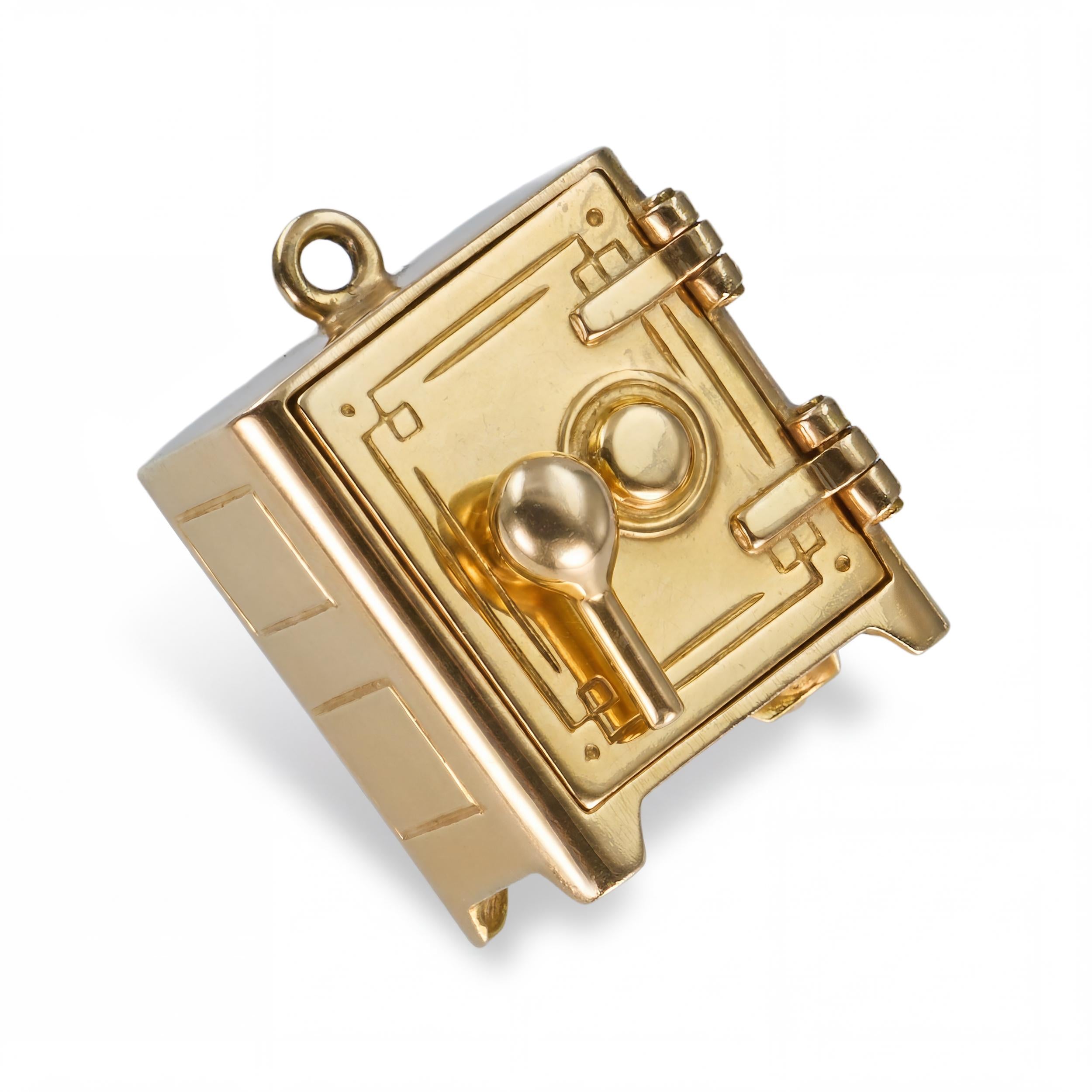Vintage 14k Yellow Gold Safe Charm