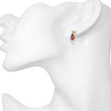 Vintage 17k Yellow Gold Rhodolite Garnet Drop Earrings