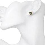 Vintage Yellow Gold Opal Stud Earrings