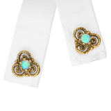 Vintage Yellow Gold Opal Stud Earrings