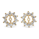 14k Yellow Gold Halo Style Earring Jackets