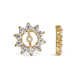 14k Yellow Gold Halo Style Earring Jackets