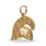 18k Yellow Gold Spartan Goddess Athena Helmet Charm Pendant