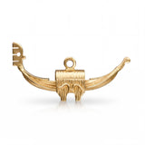 Vintage 14k Yellow Gold Asian Dragon Boat Charm Pendant