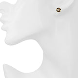 Antique Victorian 12k Rose Gold Old European Cut Diamond Buttercup Stud Earrings