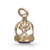 Antique 14k Yellow Gold 1.25ct  Amethyst Fob Pendant