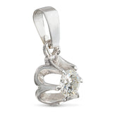 Vintage 14k White Gold Diamond Solitaire Buttercup Pendant