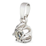 Vintage 14k White Gold Diamond Solitaire Buttercup Pendant