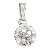 Vintage 14k White Gold Diamond Solitaire Buttercup Pendant