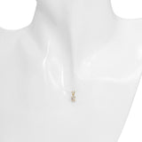 Vintage 14k Yellow Gold Oval Cut Diamond Solitaire Pendant