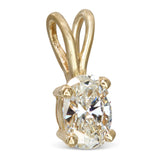 Vintage 14k Yellow Gold Oval Cut Diamond Solitaire Pendant