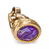 Antique 14k Yellow Gold 1.25ct  Amethyst Fob Pendant