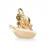 Vintage 14k Yellow Gold and Pearl Golfing Lady Charm