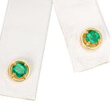 Vintage 18k Yellow Gold Emerald Stud Earrings