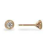 Vintage 18k Rose Gold 0.35tcw Diamond Stud Earrings