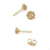 Vintage 18k Rose Gold 0.35tcw Diamond Stud Earrings