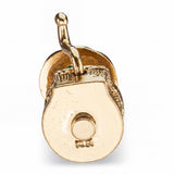 Vintage 13k Yellow Gold and Enamel Wind Up Carousel Charm