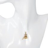 Vintage 13k Yellow Gold and Enamel Wind Up Carousel Charm