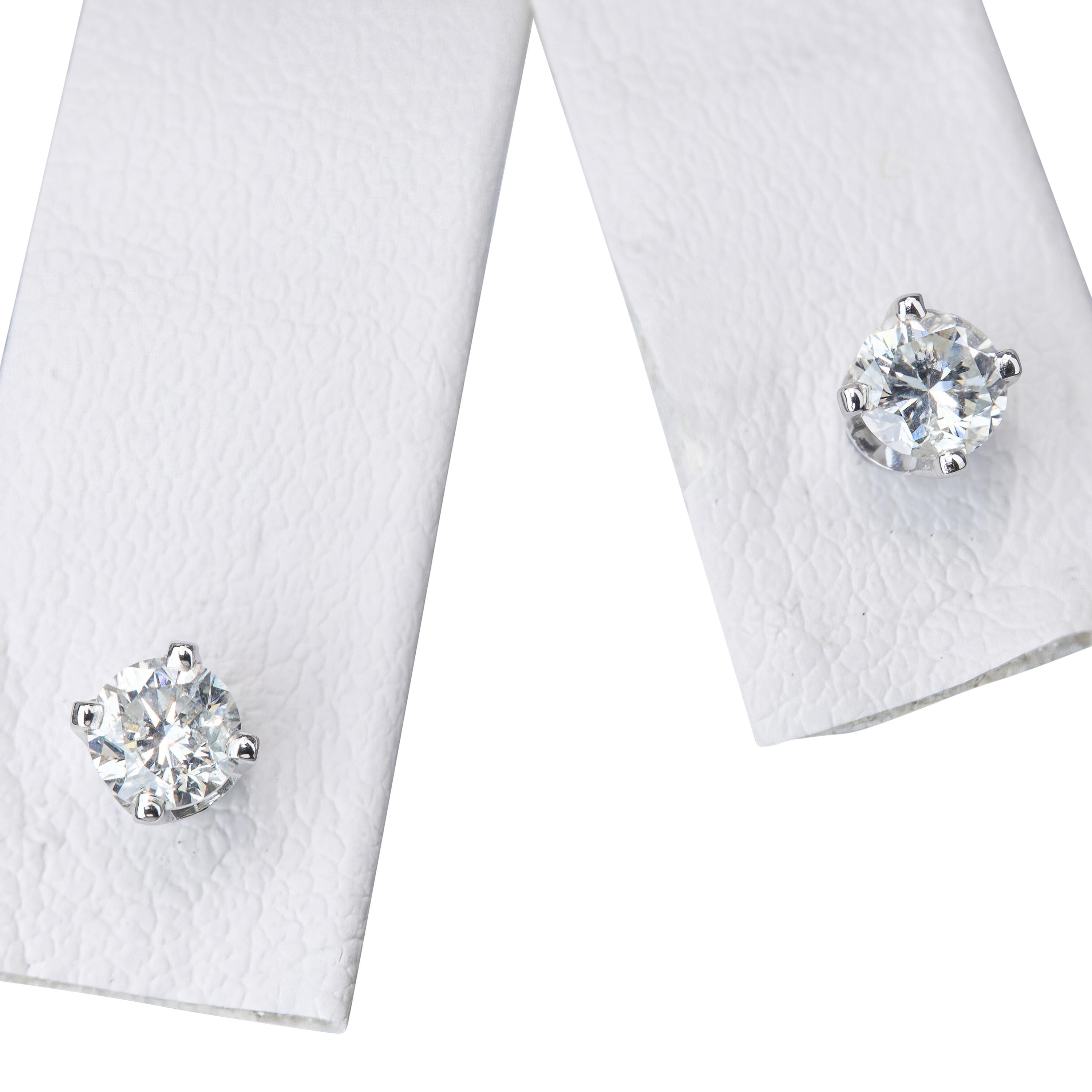 Vintage 14k White Gold 0.68tcw Diamond Stud Earrings
