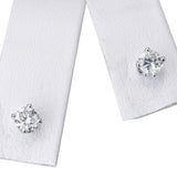 Vintage 14k White Gold 0.68tcw Diamond Stud Earrings