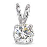 Vintage 14k White Gold 0.48ct J VS1 Diamond Solitaire Pendant