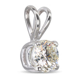 Vintage 14k White Gold 0.48ct J VS1 Diamond Solitaire Pendant