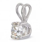 Vintage 14k White Gold 0.48ct J VS1 Diamond Solitaire Pendant