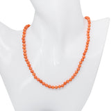 Antique Sterling Silver Red Coral Bead Necklace