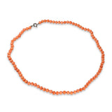 Antique Sterling Silver Red Coral Bead Necklace