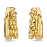 David Yurman 18k Yellow Gold Braided Hinge Hoop Earrings