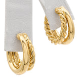 David Yurman 18k Yellow Gold Braided Hinge Hoop Earrings