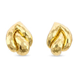 Henry Dunay 18k Yellow Gold Hammered Swirl Earrings