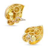 Henry Dunay 18k Yellow Gold Hammered Swirl Earrings