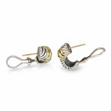 David Yurman Sterling Silver & 14k Yellow Gold Sculpted Cable Hoop Earrings