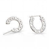 17k White Gold Diamond Star & Moon Celestial Hoop Earrings