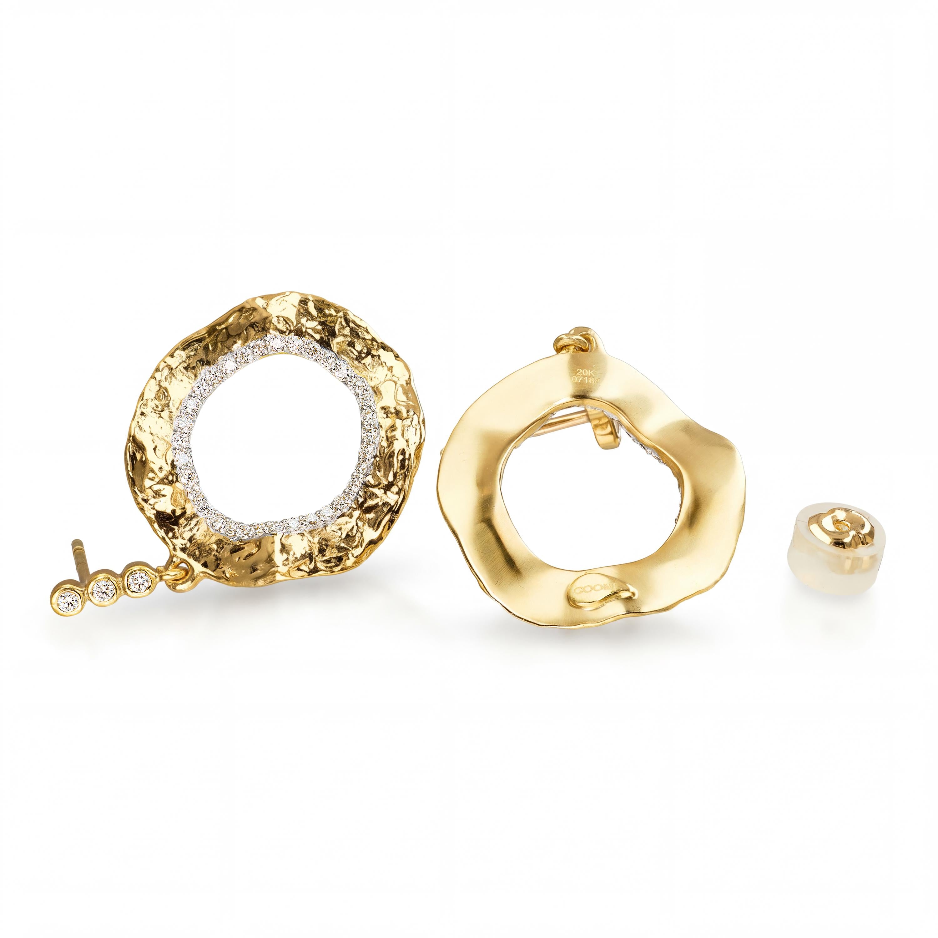 Coomi 20k Yellow Gold Open Serenity Diamond Accented Dangle Earrings