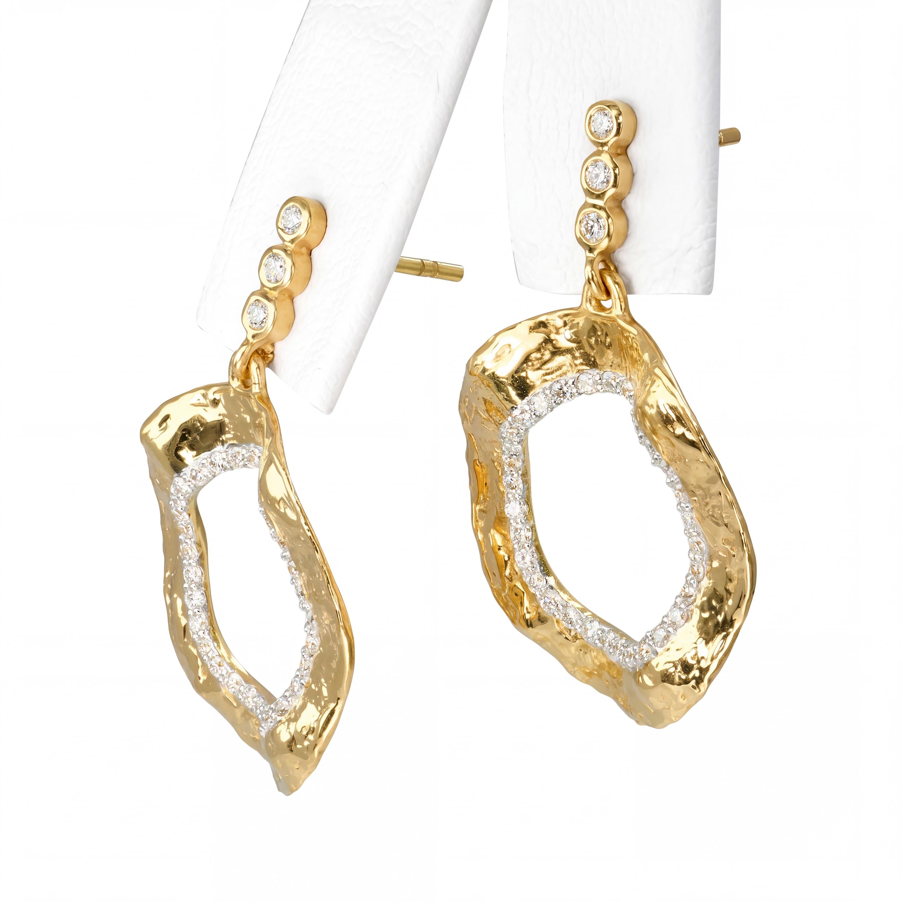 Coomi 20k Yellow Gold Open Serenity Diamond Accented Dangle Earrings