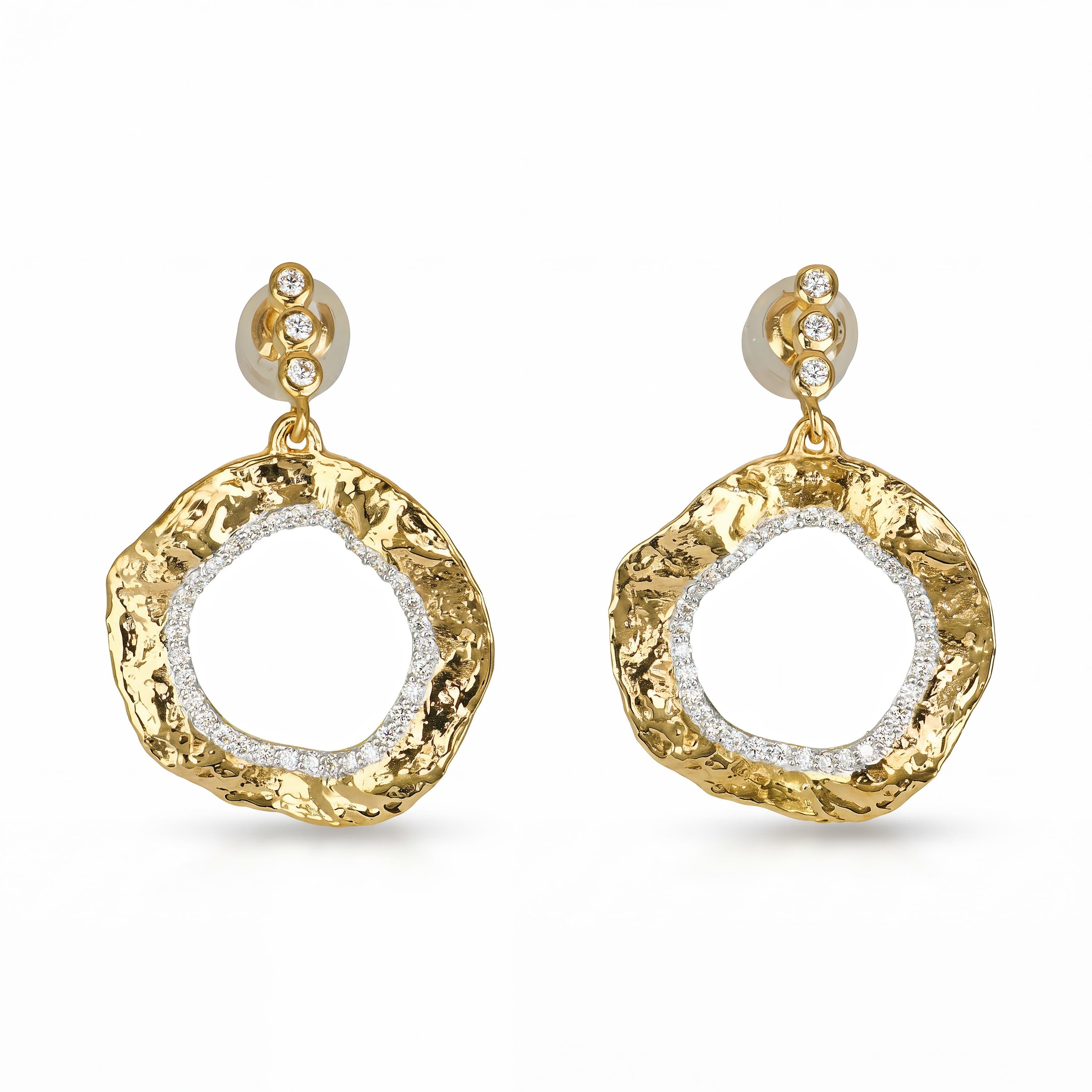 Coomi 20k Yellow Gold Open Serenity Diamond Accented Dangle Earrings
