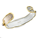Victor Velyan Sterling Silver & 24k Yellow Gold Spessartite Garnet Cuff Bracelet