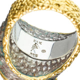 Vintage Victor Veylan Sterling Silver & 24k Yellow Gold Spessartite Garnet Ring