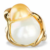 18k Yellow Gold Bicolor Gold & White South Sea Pearl Ring