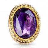 Antique 13k Yellow Gold 1.15ct Amethyst Fob Pendant