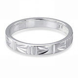 Vintage 950 Platinum Engraved Pattern Band